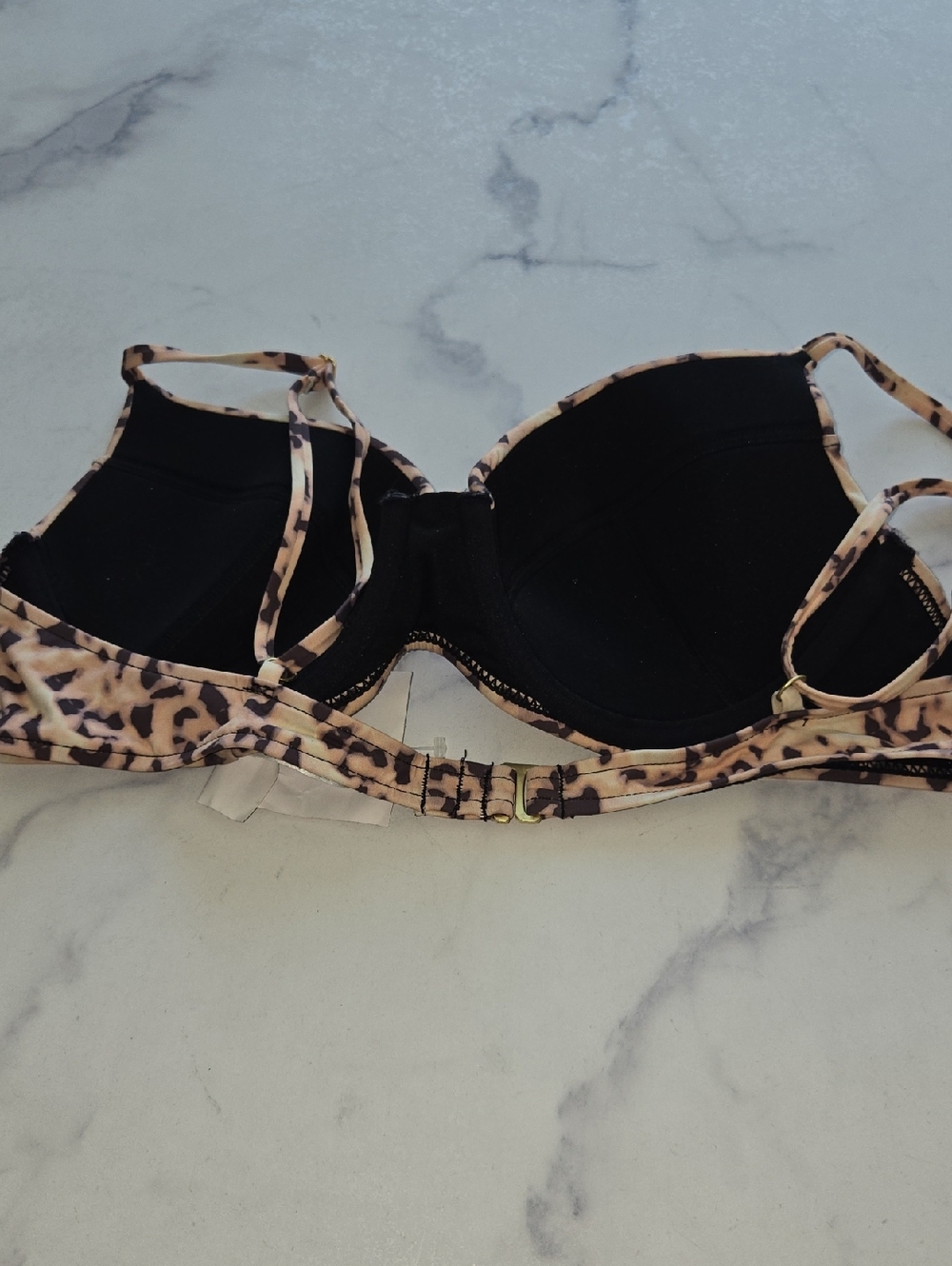 WeWoreWhat Lydia Tortoise-Print Underwire Bikini Swim Top Brown Beach Size L NWT - Picture 5 of 7